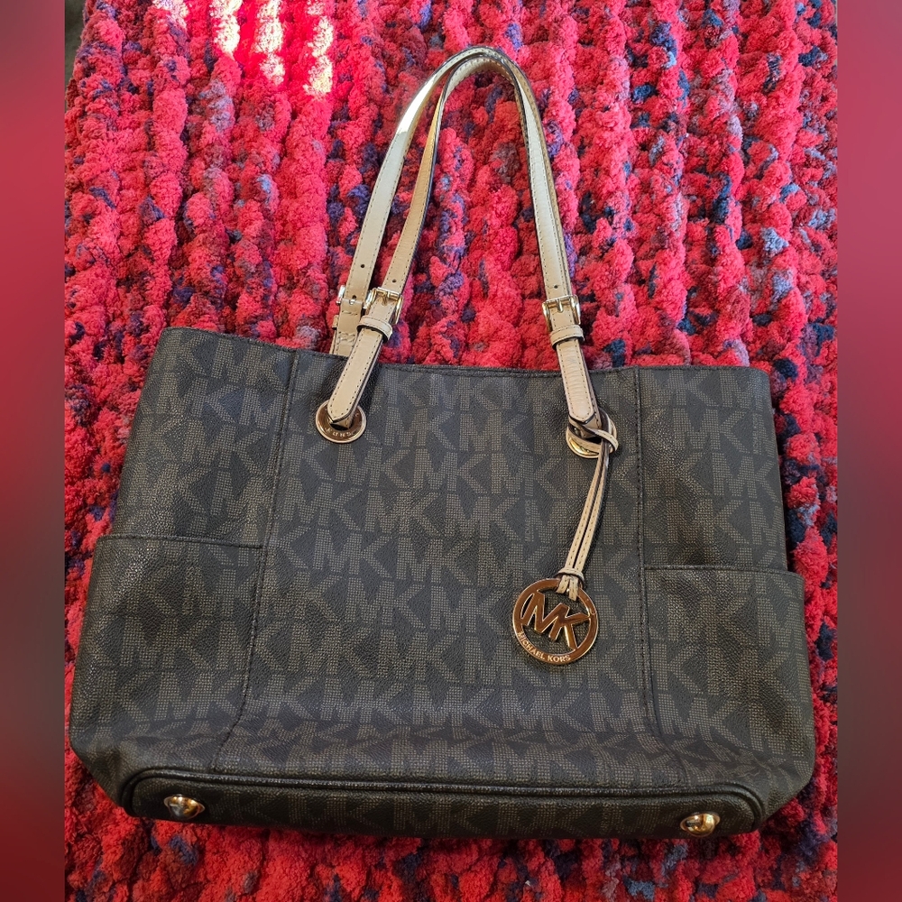 Brown Monogram Michael Kors Tote